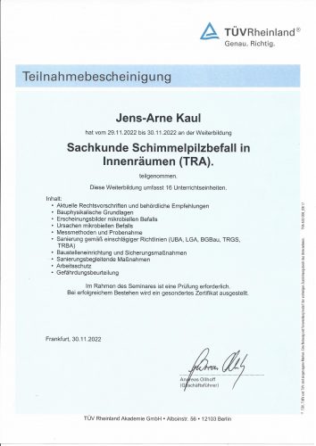 Sachkunde Schimmelbefall